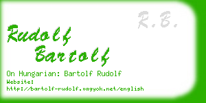 rudolf bartolf business card